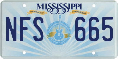 MS license plate NFS665