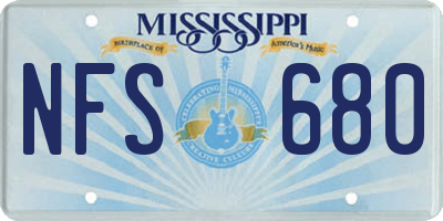 MS license plate NFS680