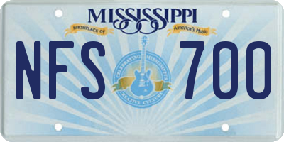 MS license plate NFS700