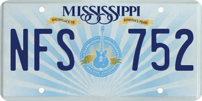 MS license plate NFS752