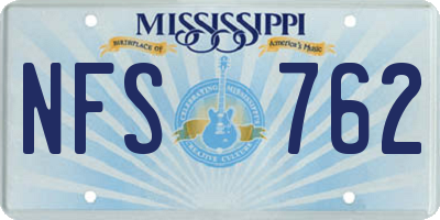 MS license plate NFS762