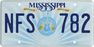 MS license plate NFS782