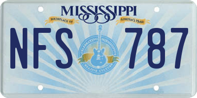 MS license plate NFS787