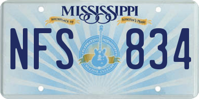 MS license plate NFS834
