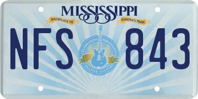 MS license plate NFS843