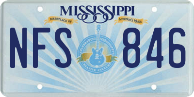 MS license plate NFS846