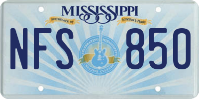MS license plate NFS850