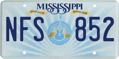 MS license plate NFS852