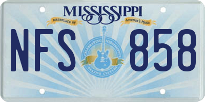 MS license plate NFS858