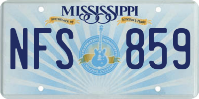 MS license plate NFS859