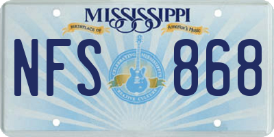 MS license plate NFS868