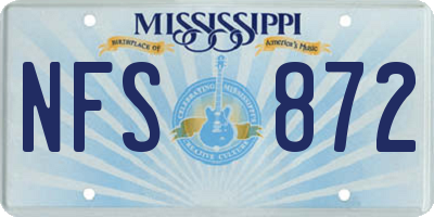 MS license plate NFS872