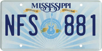 MS license plate NFS881