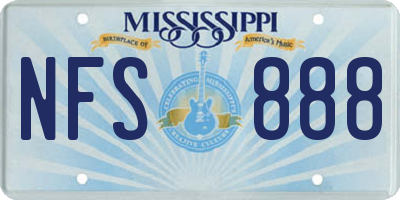 MS license plate NFS888