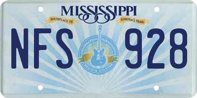 MS license plate NFS928