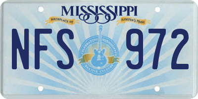 MS license plate NFS972