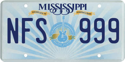 MS license plate NFS999