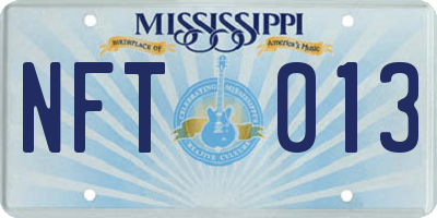 MS license plate NFT013