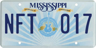 MS license plate NFT017