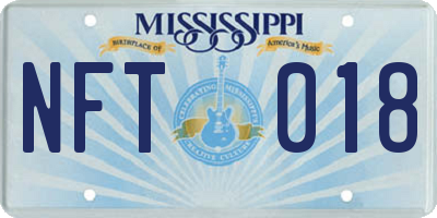 MS license plate NFT018