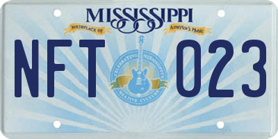 MS license plate NFT023