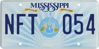 MS license plate NFT054