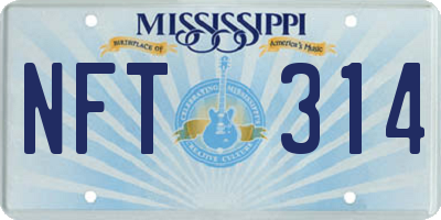 MS license plate NFT314