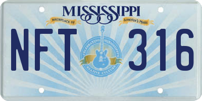 MS license plate NFT316