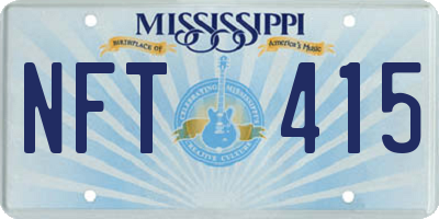 MS license plate NFT415