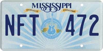 MS license plate NFT472
