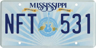 MS license plate NFT531