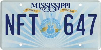 MS license plate NFT647