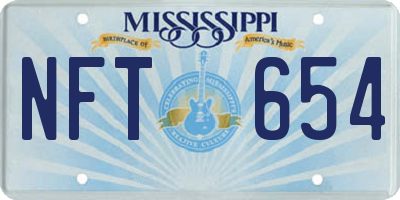 MS license plate NFT654
