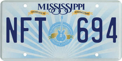 MS license plate NFT694