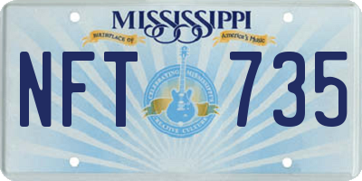 MS license plate NFT735