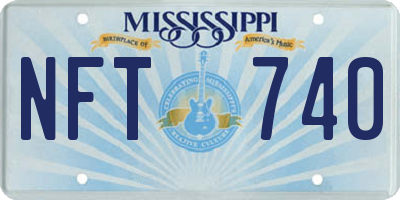MS license plate NFT740