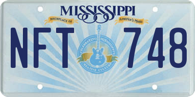 MS license plate NFT748