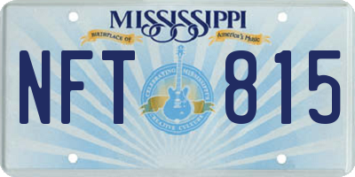 MS license plate NFT815