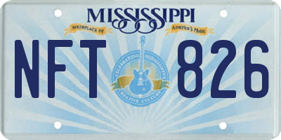 MS license plate NFT826
