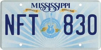 MS license plate NFT830