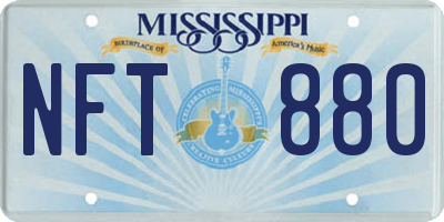 MS license plate NFT880
