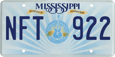 MS license plate NFT922