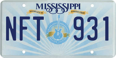 MS license plate NFT931