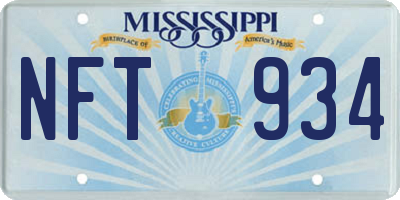 MS license plate NFT934
