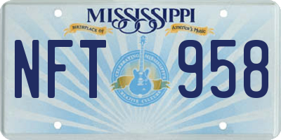 MS license plate NFT958