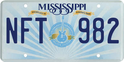 MS license plate NFT982
