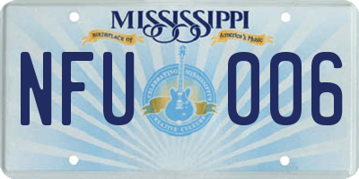 MS license plate NFU006