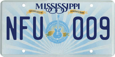 MS license plate NFU009