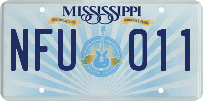 MS license plate NFU011