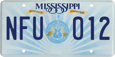 MS license plate NFU012